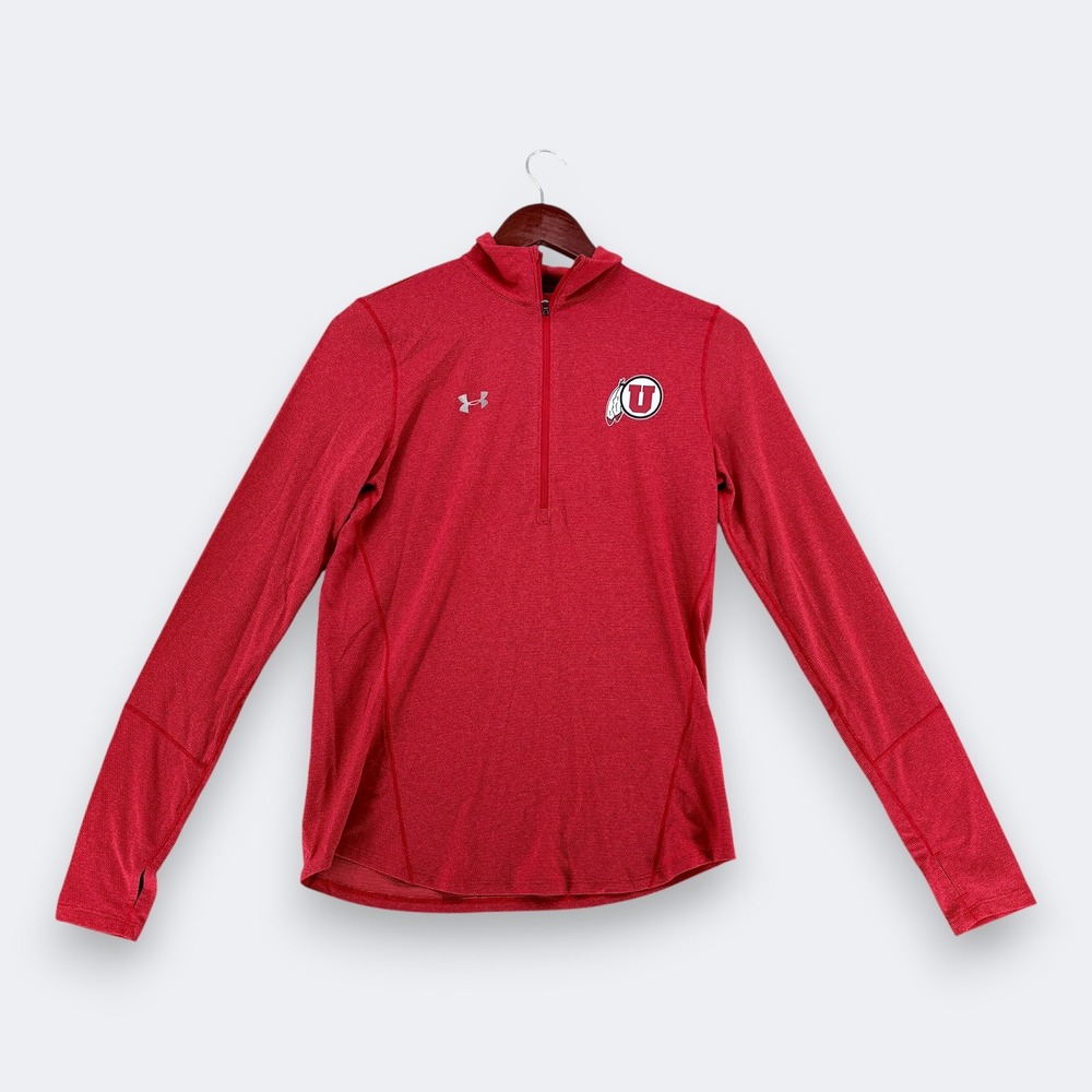 Under Armour Womens Utah Utes Quarter Zip Pullover Size S Red NCAA Fan Gear